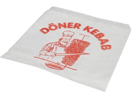 Hamburgerzakje Rood  Doner Kebab  16x16cm 2x500st